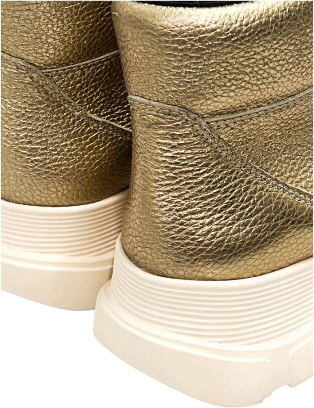 Geox Vetersneakers met metallic glans Geel Dames