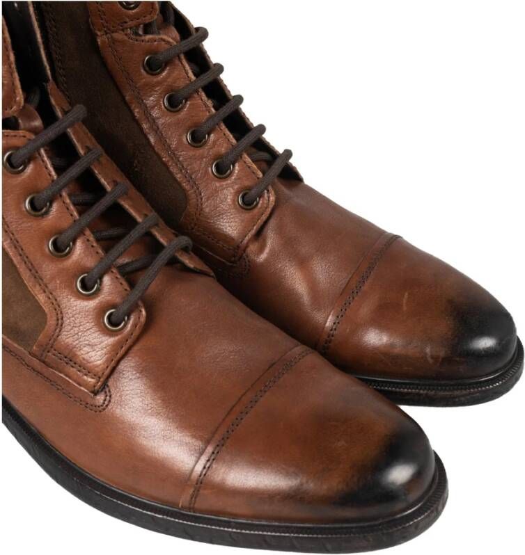 Geox Leren Veterschoenen Bruin Heren