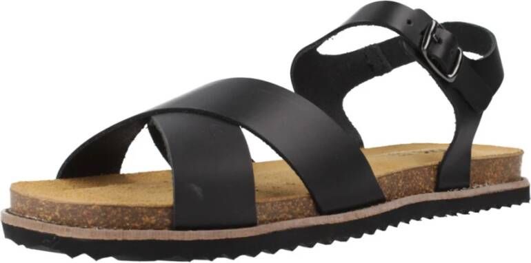 Geox Leuca Platte Sandalen Black Dames