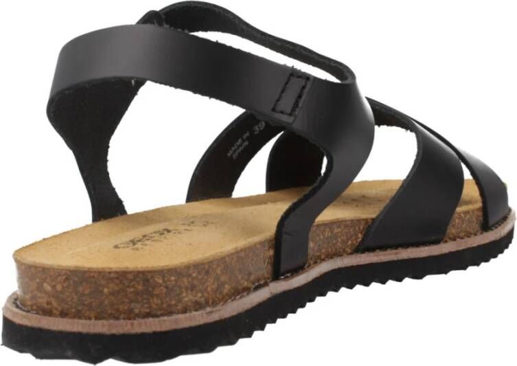 Geox Leuca Platte Sandalen Black Dames
