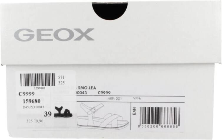 Geox Leuca Platte Sandalen Black Dames