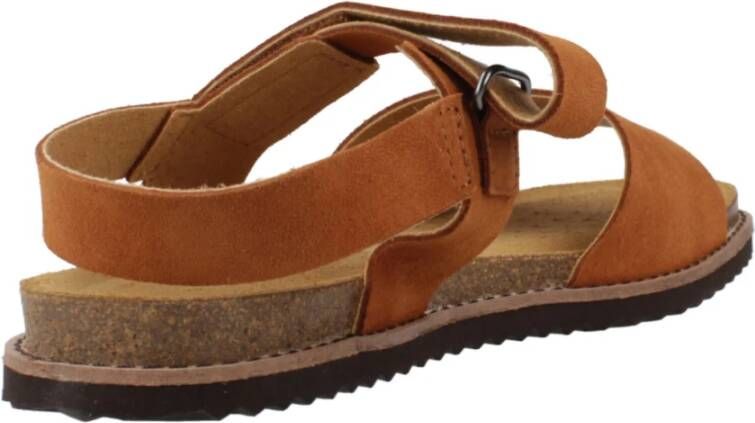 Geox Leuca Platte Sandalen Brown Dames