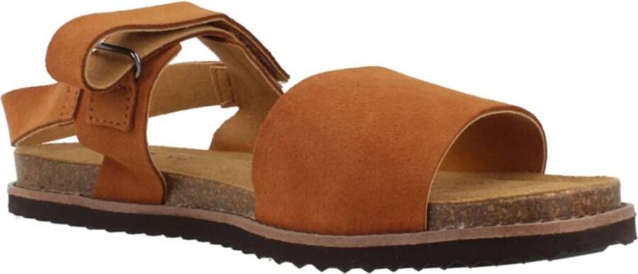 Geox Leuca Platte Sandalen Brown Dames