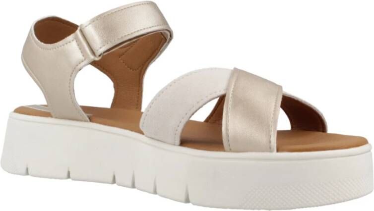 Geox Platte sandalen voor dames Beige Dames