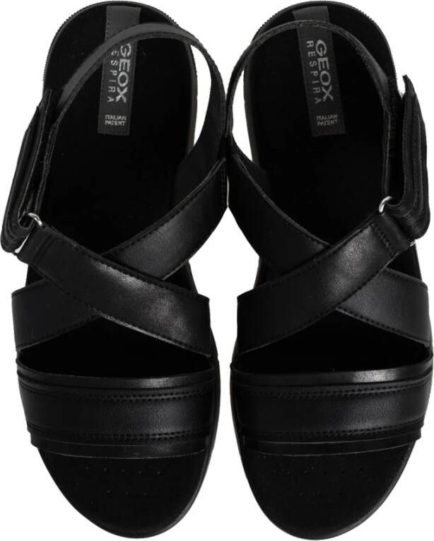 Geox Sandalen met Ronde Neus Black Dames