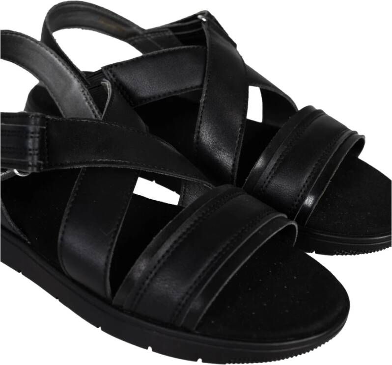 Geox Sandalen met Ronde Neus Black Dames