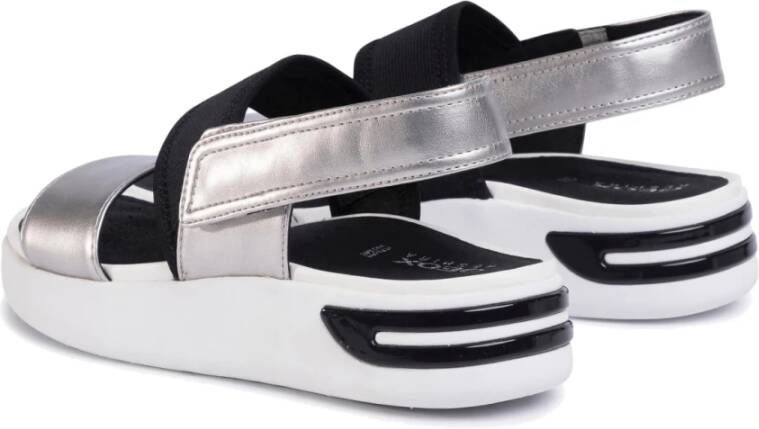 Geox silver black casual open sandals Grijs Dames