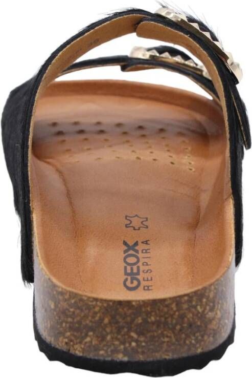 Geox Stijlvolle zomer sliders voor vrouwen Black Dames