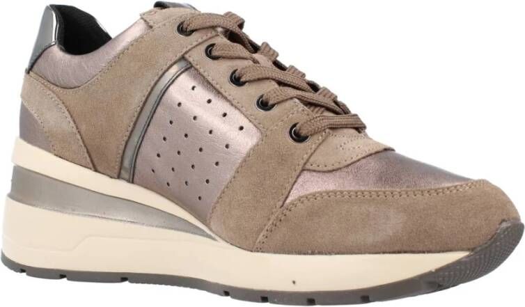 Geox Stijlvolle Casual Sneakers voor Vrouwen Brown Dames