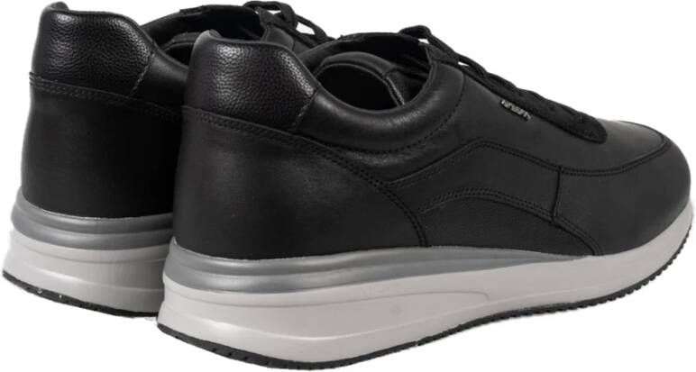 Geox Vetersneakers met merkdetail Zwart Heren