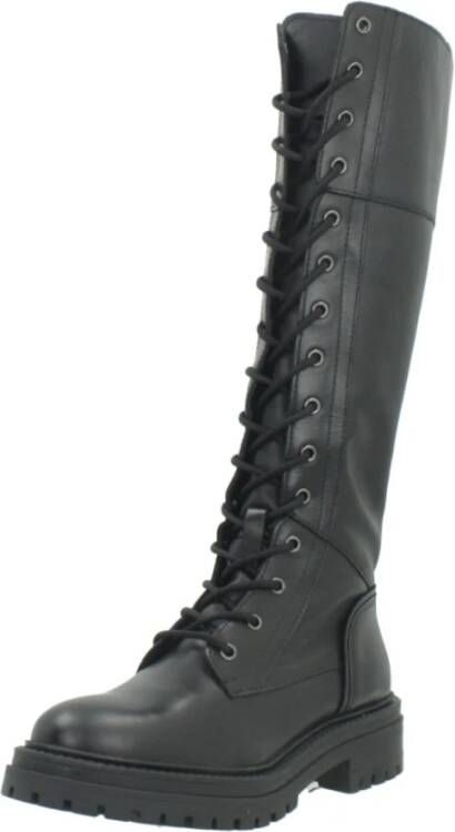 Geox Stijlvolle Lace-up Boots in Iridea Black Dames