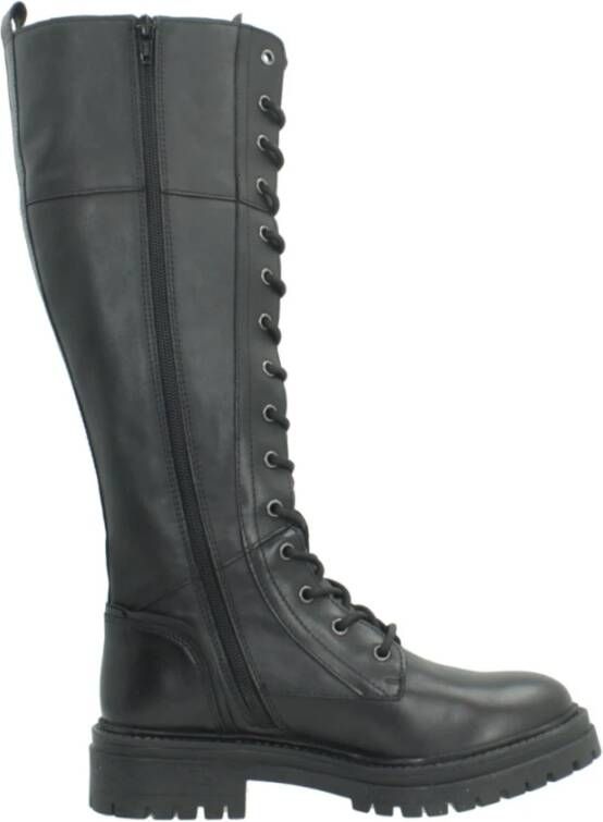 Geox Stijlvolle Lace-up Boots in Iridea Black Dames