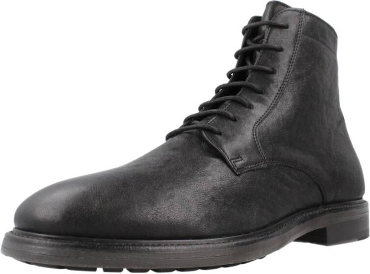 Geox Stijlvolle Lace-up Laarzen voor Mannen Black Heren