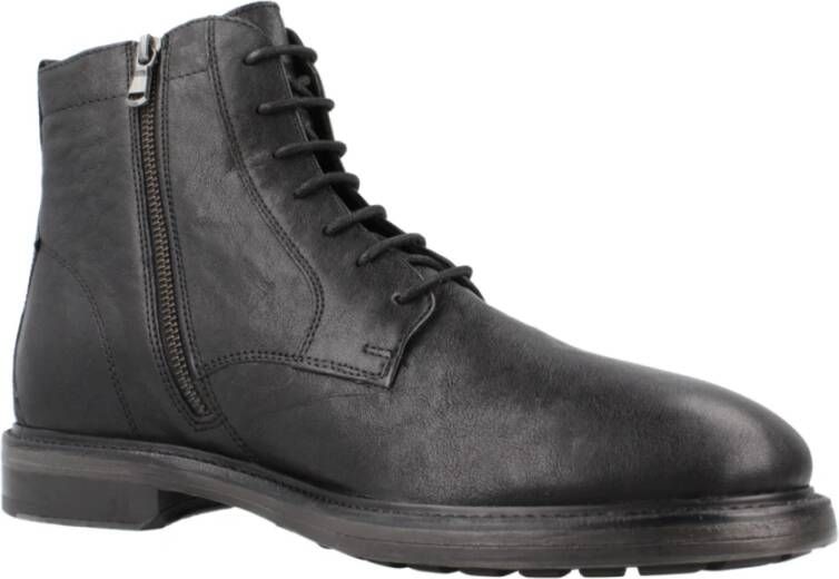 Geox Stijlvolle Lace-up Laarzen voor Mannen Black Heren