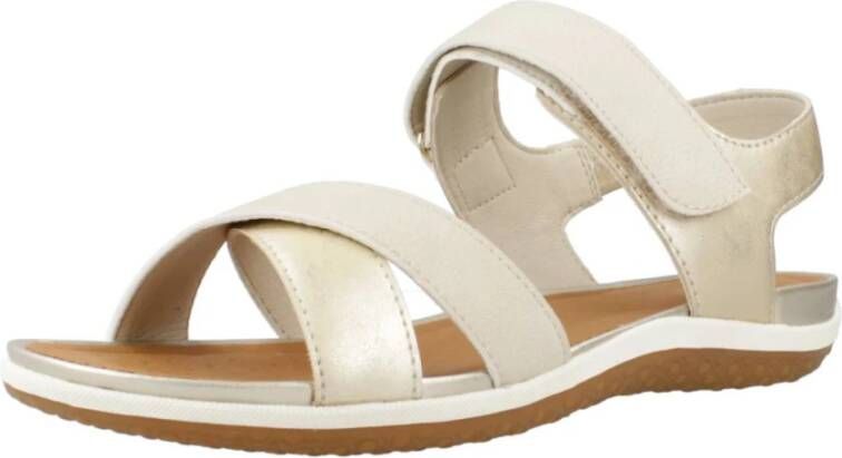 Geox Stijlvolle platte sandalen voor de zomer Beige Dames