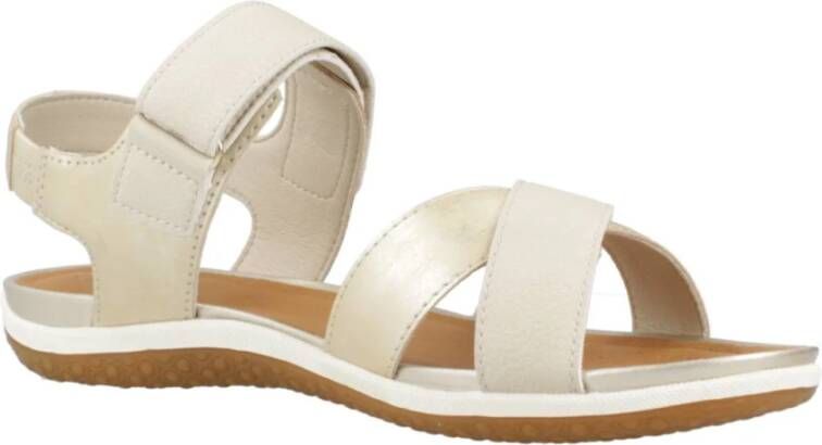 Geox Stijlvolle platte sandalen voor de zomer Beige Dames