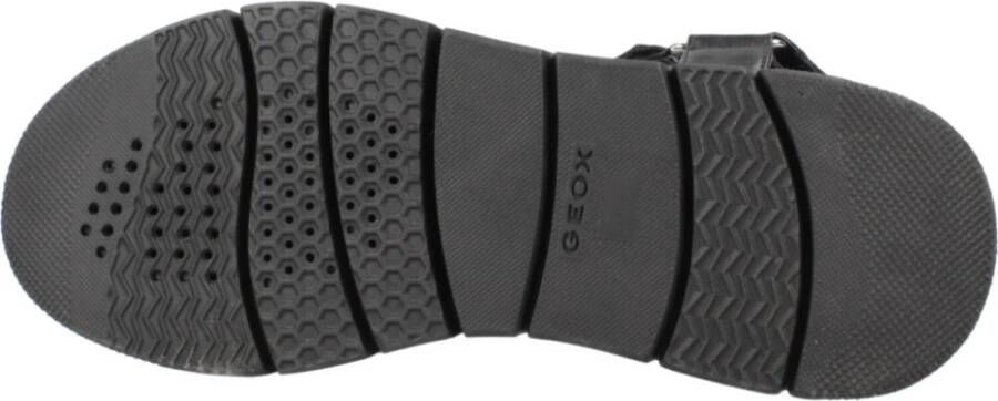 Geox Stijlvolle platte sandalen voor vrouwen Black Dames