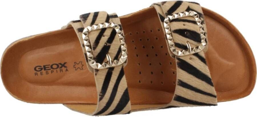 Geox Stijlvolle Sliders voor Vrouwen Beige Dames