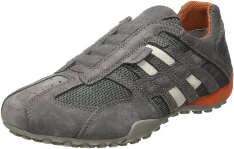 Geox Stijlvolle Snake Print Sneakers Gray Heren