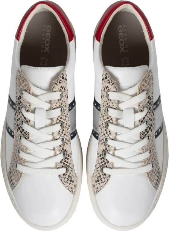 Geox Stijlvolle Sneakers met Ronde Neus White Dames