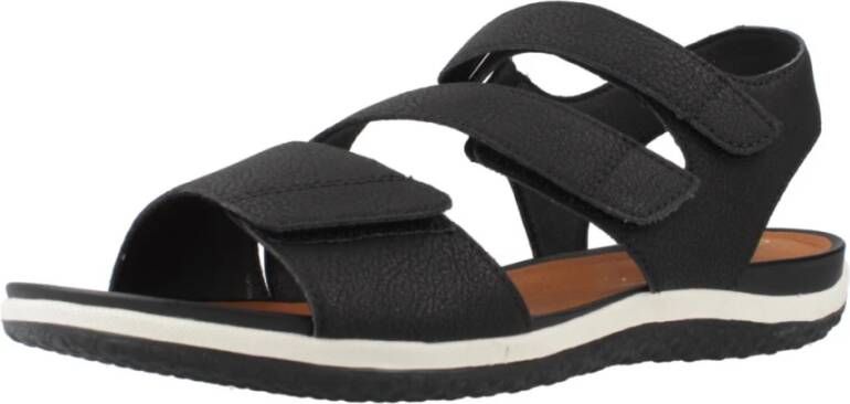 Geox Vega Platte Sandalen Black Dames