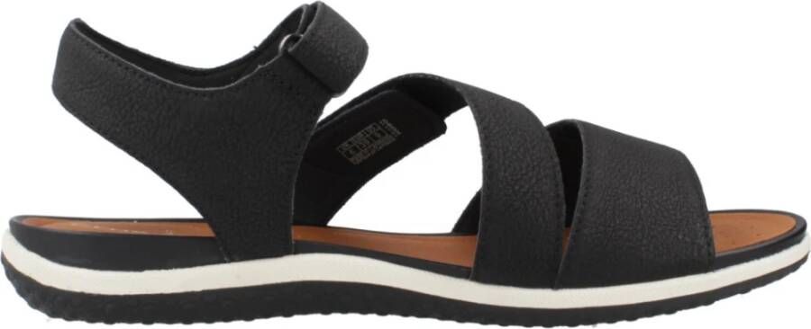 Geox Vega Platte Sandalen Black Dames