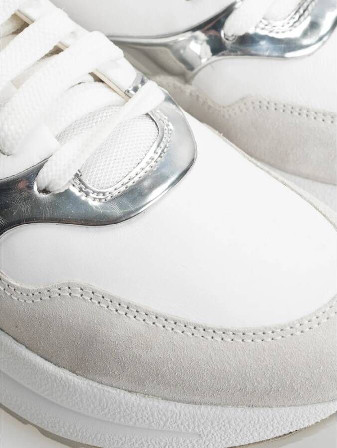 Geox Vetersneakers met ronde neus en platform Wit Dames