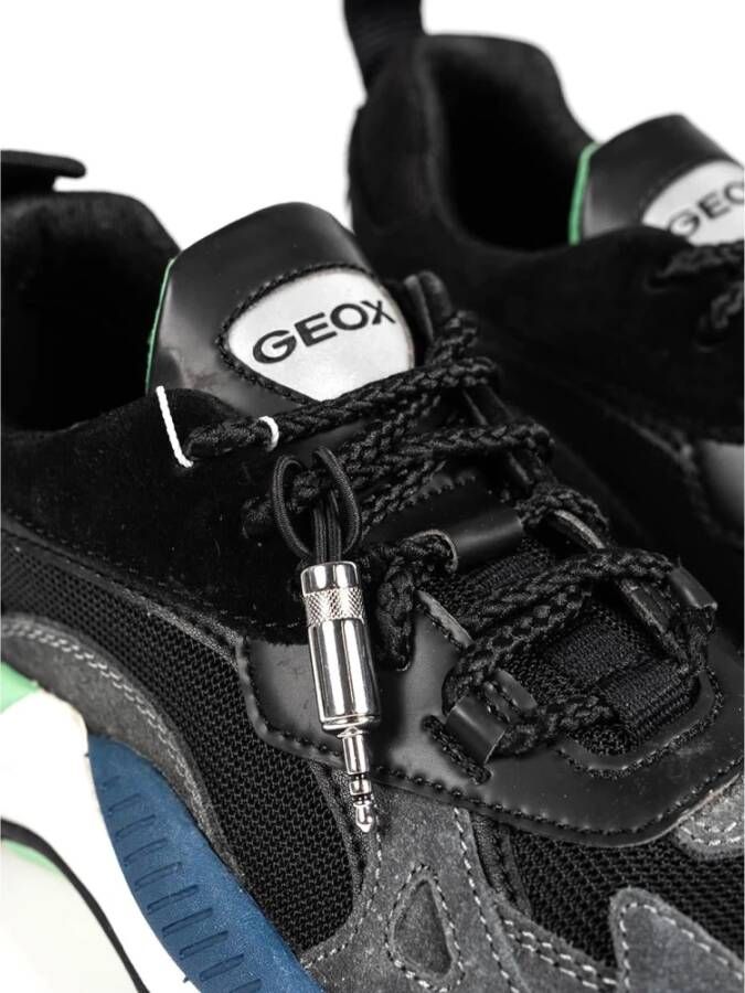 Geox Vetersneakers met ronde neus Zwart Heren