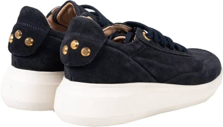 Geox Vetersneakers met versierde achterkant Blauw Dames