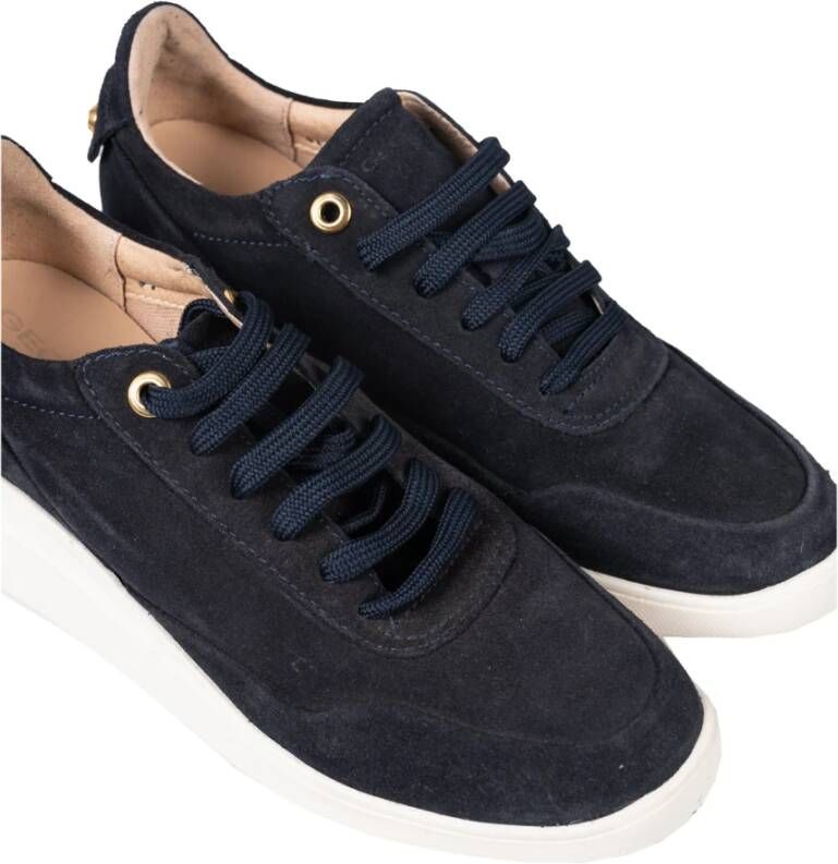 Geox Vetersneakers met versierde achterkant Blauw Dames