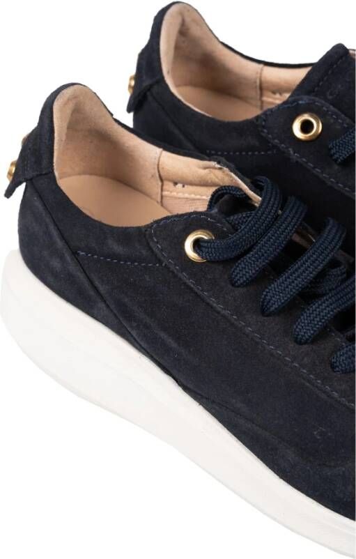 Geox Vetersneakers met versierde achterkant Blauw Dames