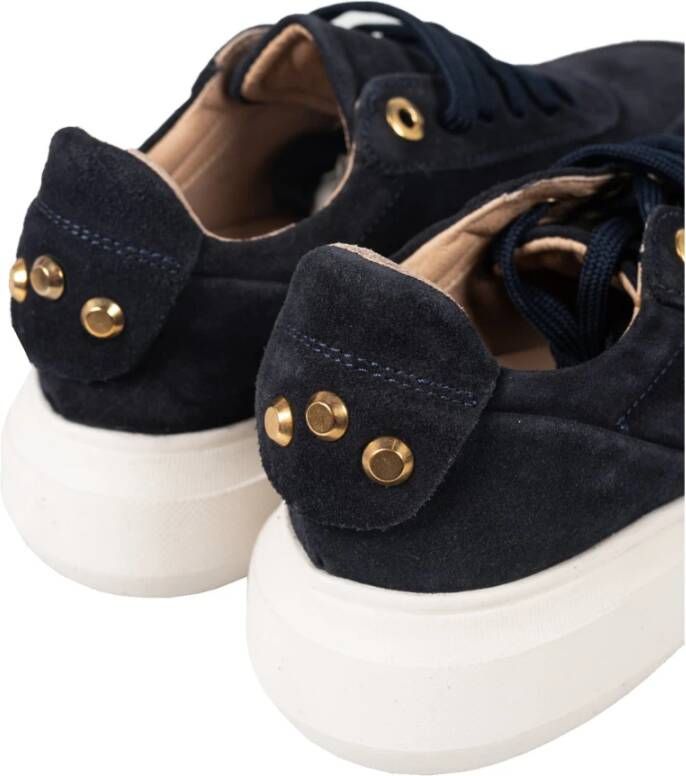 Geox Vetersneakers met versierde achterkant Blauw Dames