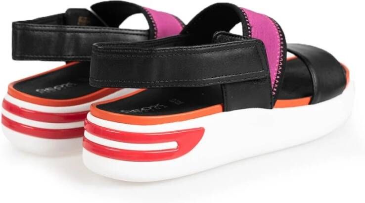 Geox Wedge Sandalen met Bandjes Zwart Dames