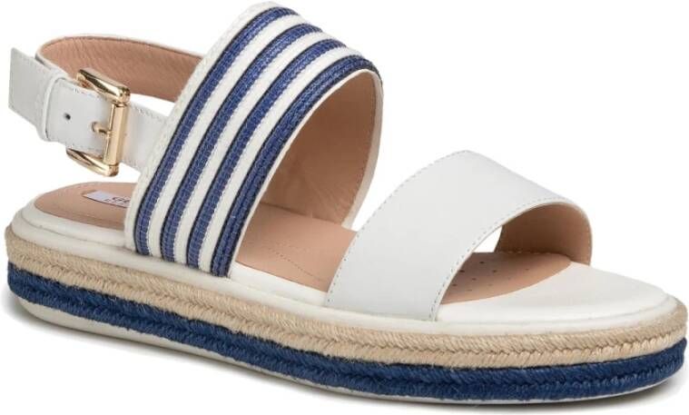 Geox white blue casual open sandals Wit Dames