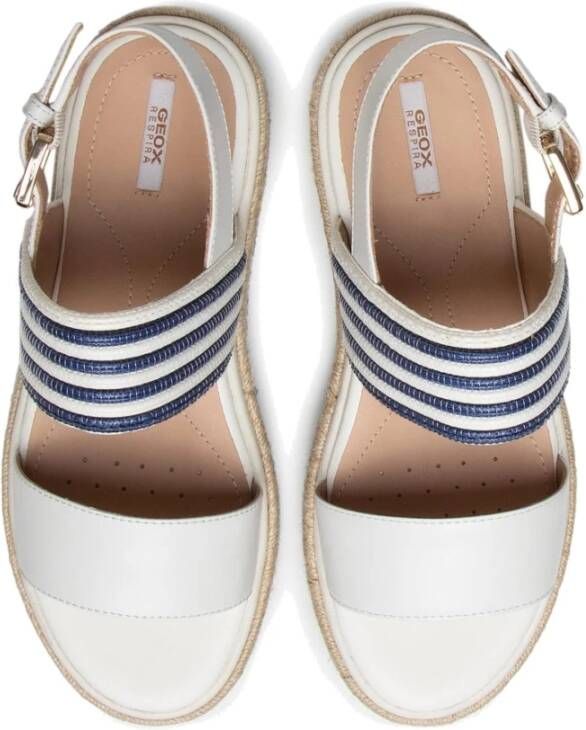 Geox white blue casual open sandals Wit Dames