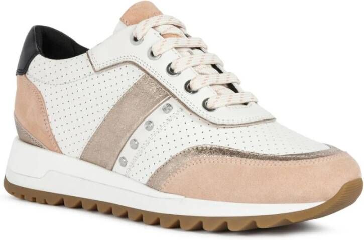 Geox Witte abrikoos sneakers voor vrouwen Wit Dames