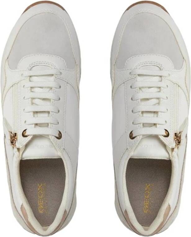 Geox Witte Casual Leren Sneakers oor Dames Multicolor Dames