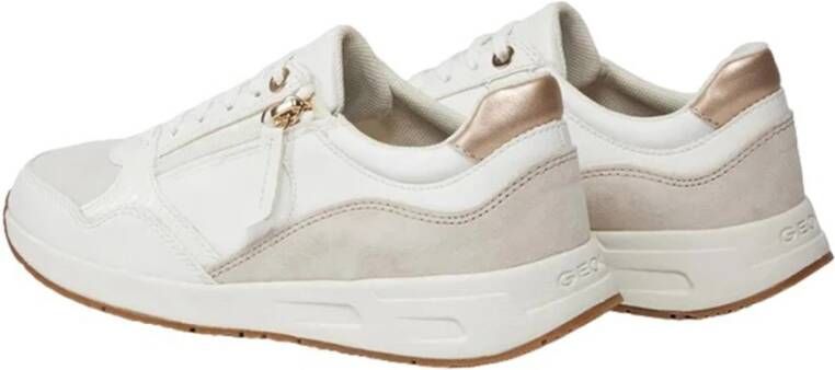 Geox Witte Casual Leren Sneakers oor Dames Multicolor Dames