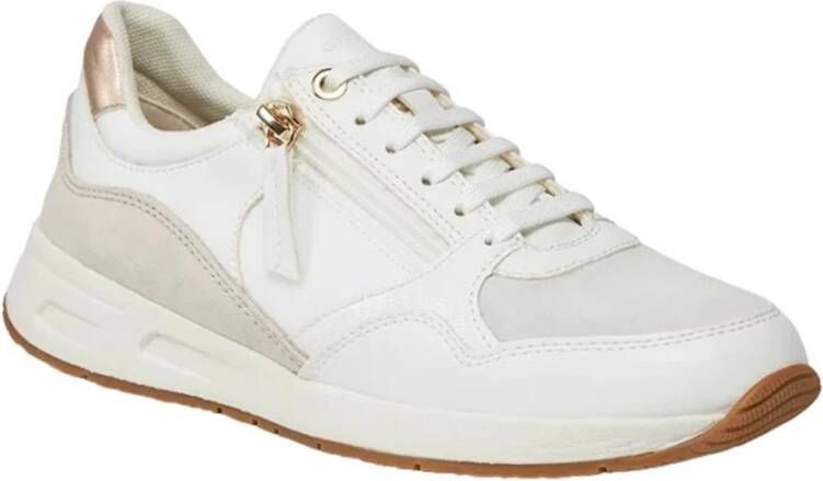 Geox Witte Casual Leren Sneakers oor Dames Multicolor Dames