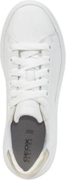 Geox Witte Casual Leren Sneakers oor Dames White Dames