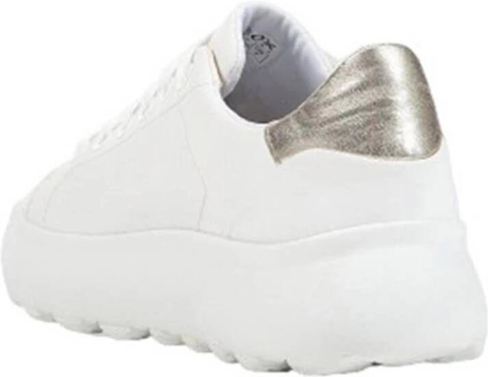 Geox Witte Casual Leren Sneakers oor Dames White Dames