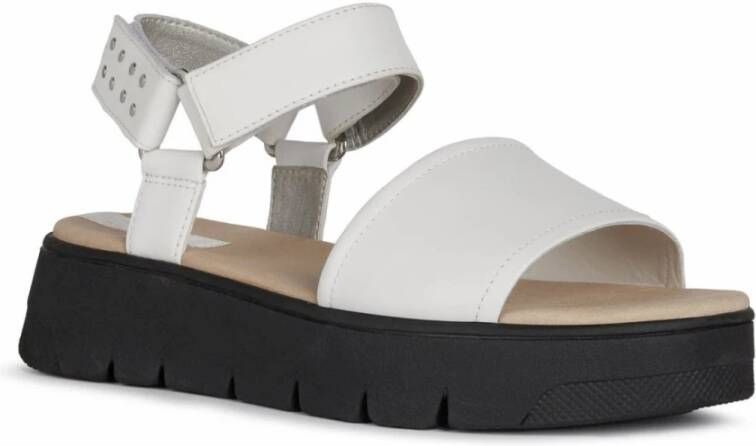 Geox Witte platte sandalen voor vrouwen White Dames