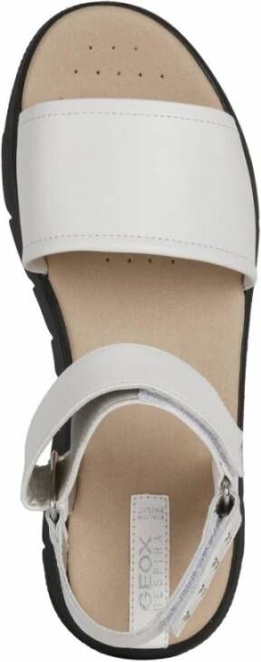 Geox Witte platte sandalen voor vrouwen White Dames