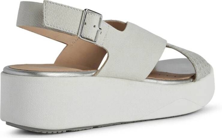 Geox Witte platte sandalen voor vrouwen White Dames