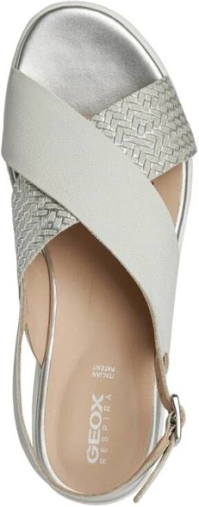 Geox Witte platte sandalen voor vrouwen White Dames