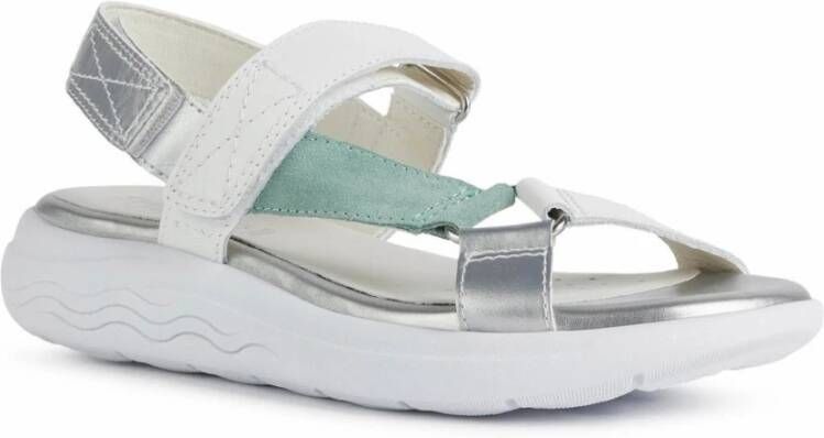 Geox Witte platte sandalen voor vrouwen White Dames