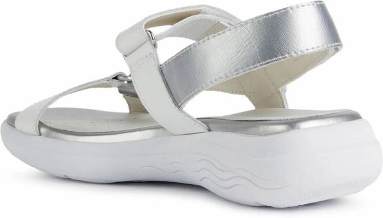 Geox Witte platte sandalen voor vrouwen White Dames