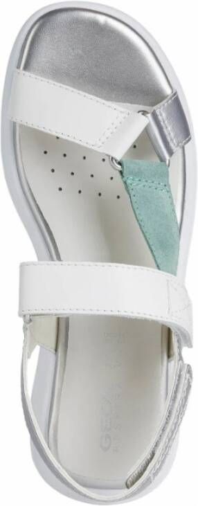 Geox Witte platte sandalen voor vrouwen White Dames