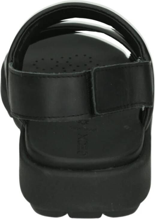 Geox Zwarte Leren Sandalen Stijlvol Model