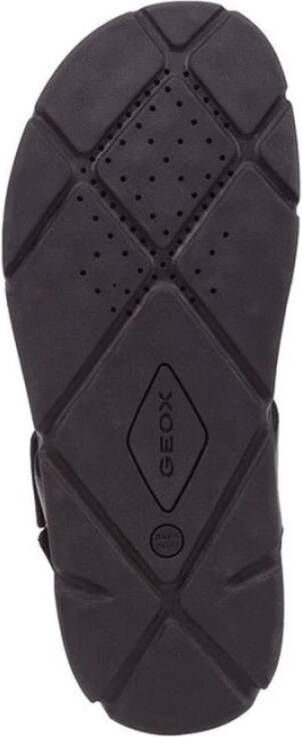 Geox Zwarte platte sandalen voor mannen